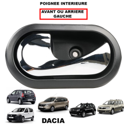 Poignée de Porte Intérieure Chrome Avant ou Arriere Gauche compatible pour Dacia Dokker Duster Lodgy Logan Sandero