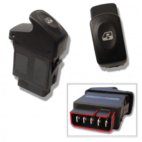 Bouton de lève-vitre avant gauche avec option confort pour RENAULT Clio 2, Kangoo, Megane 1