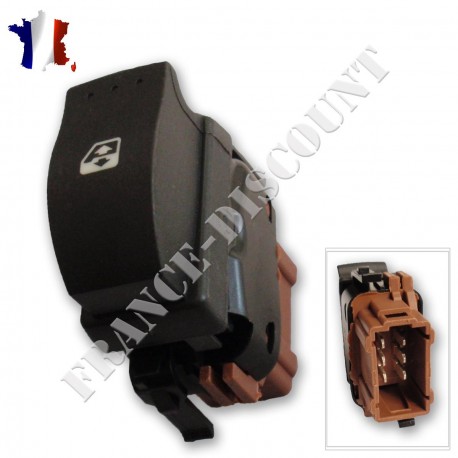 Bouton interrupteur de lève-vitre électrique avant gauche avec option confort compatible pour RENAULT Clio 2