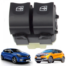 Bouton interrupteur de lève vitre avant gauche compatible pour Renault Clio 4, Trafic 2, Captur & Dacia Duster Lodgy, Sandero